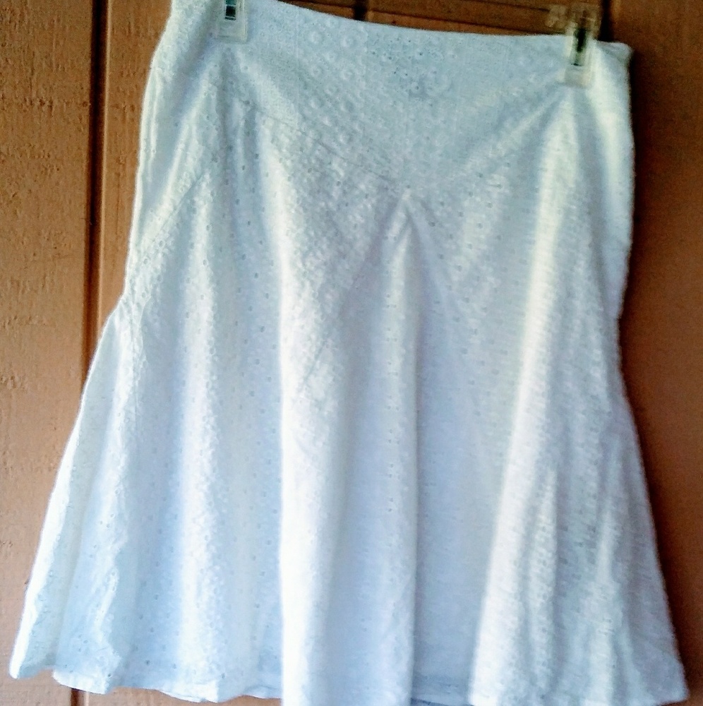 Ralph Lauren White Eyelet A-line Skirt Size 2